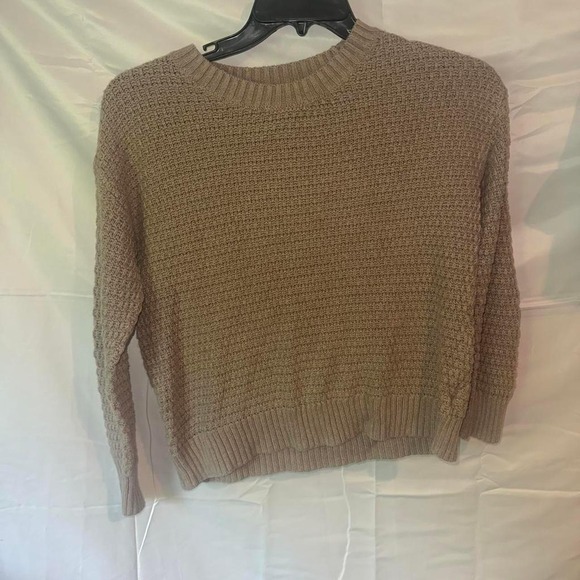 Old Navy Sweaters - Old Navy Womens Tan Taupe Textured Knit Long Sleeve Crew Neck Sweater S